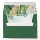 Tropical Leaves Green Gold Foliage Wedding