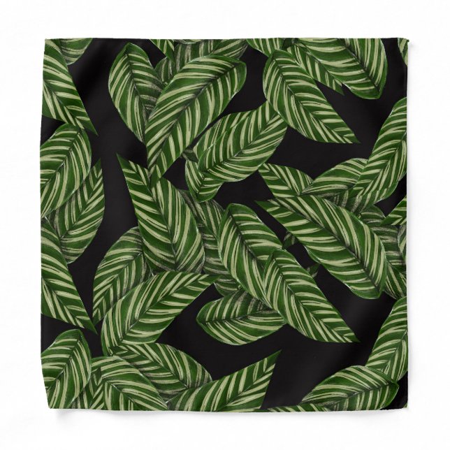 Tropical Leaves Green Leaves Bandana (Front)