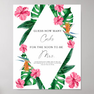 Tropical leaves - Guess How Many Corks  Poster