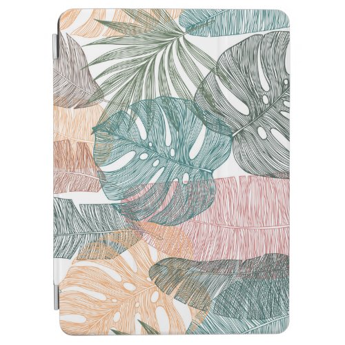 Tropical leaves hand_drawn vintage pattern iPad air cover