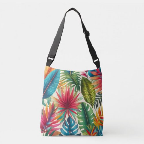 Tropical Leaves Hawaiian Pattern Crossbody Bag