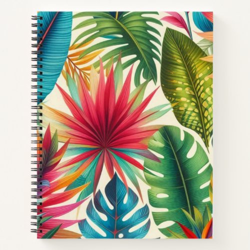 Tropical Leaves Hawaiian Pattern Notebook