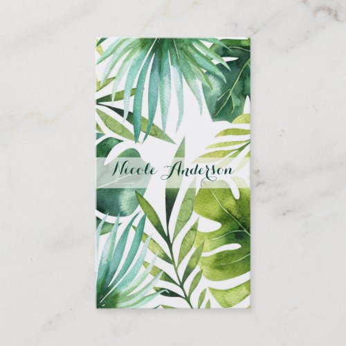 Tropical Leaves Hawaiian Rain Forest Plants Business Card