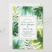 Tropical Leaves Hawaiian Summer Wedding Invitation (Front)