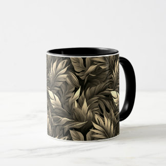 Tropical Leaves in Sepia color Mug