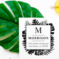 Tropical Leaves Initial Family Name Return Address