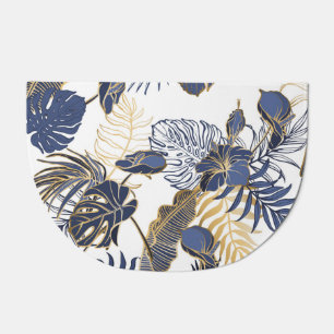 Tropical leaves, jungle seamless background. doormat