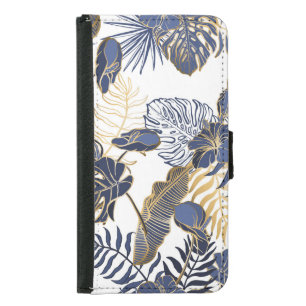 Tropical leaves, jungle seamless background. samsung galaxy s5 wallet case