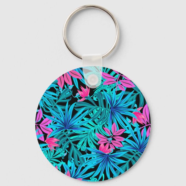 Tropical Leaves Keychain (Front)