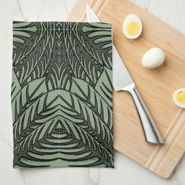 Tropical Leaves Kitchen Towel (Quarter Fold)