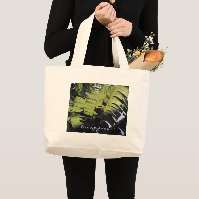 Tropical Leaves Large Tote Bag (Front (Product))