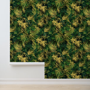 Tropical Leaves Leaf Green Yellow Wallpaper