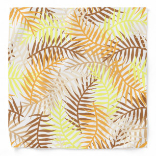 Tropical Leaves Leaf Nature Pattern Orange Yellow Bandana