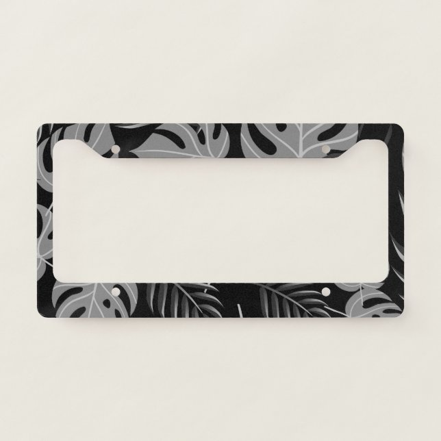 Tropical Leaves License Plate Frame (Front)
