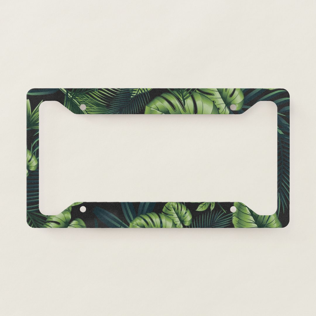 Tropical Leaves License Plate Frame | Zazzle