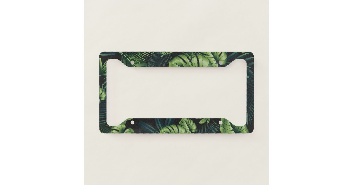 Tropical Leaves License Plate Frame | Zazzle