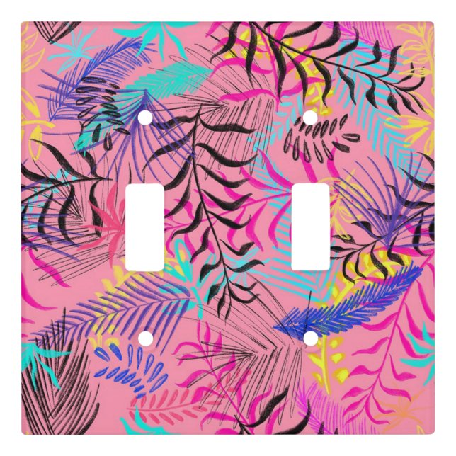 Tropical Leaves Light Switch Cover (Front)