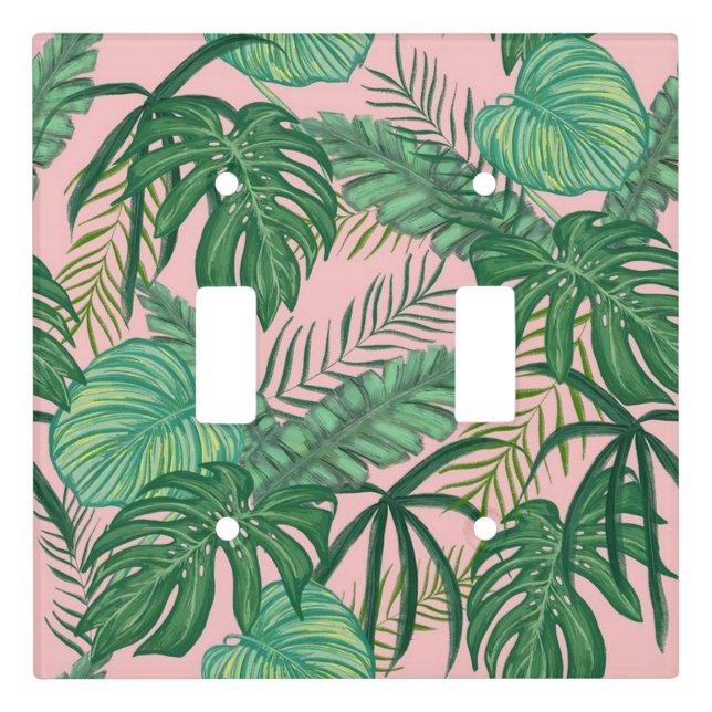 Tropical Leaves Light Switch Cover (Front)