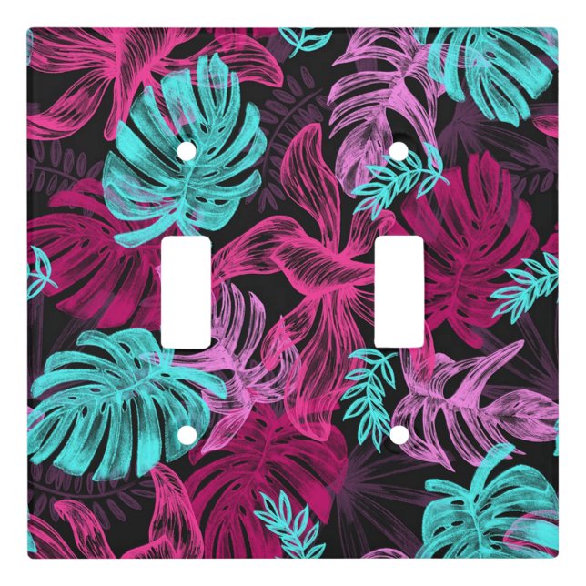 Tropical Leaves Light Switch Cover (Front)