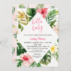 Tropical Leaves Luau Baby Shower Invitation Card