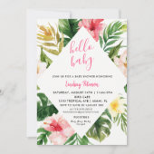 Tropical Leaves Luau Baby Shower Invitation Card (Front)