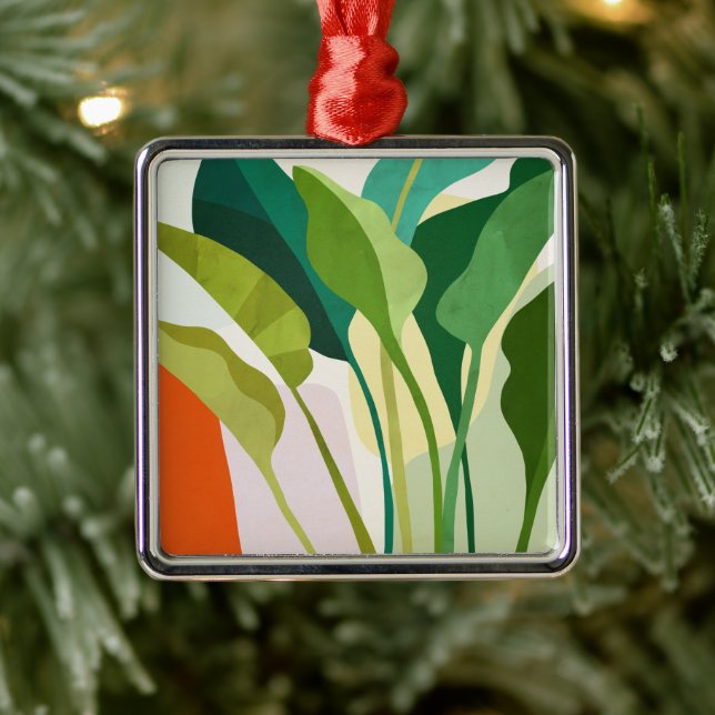 Tropical Leaves Metal Ornament (Tree)