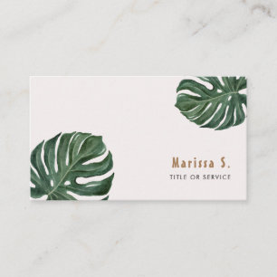 Tropical Leaves Modern Business Card