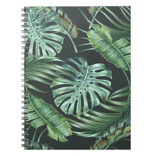 Tropical leaves monstera banana leaf jungle fol notebook