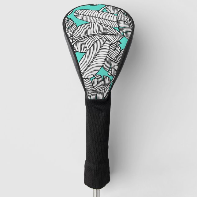Tropical Leaves Monstera Golf Head Cover (Front)