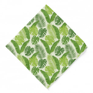 Tropical Leaves & Monstera Seamless Pattern Bandana