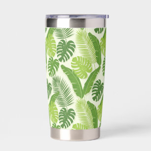 Tropical Leaves & Monstera Seamless Pattern Insulated Tumbler
