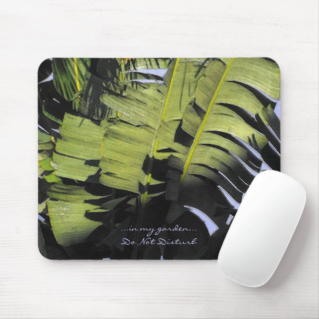 Tropical Leaves Mouse Pad (With Mouse)