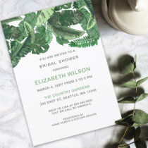 Tropical Leaves Nature Botanical Bridal Shower Invitation