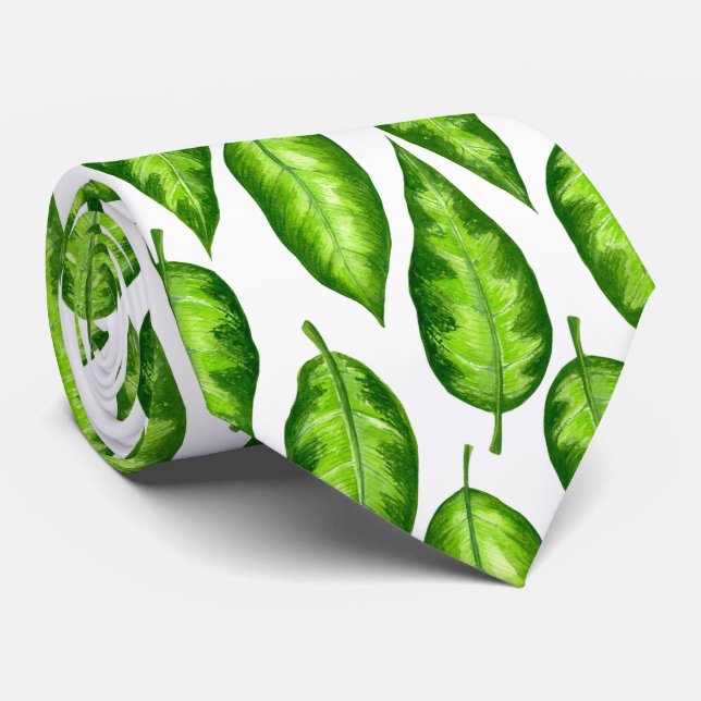 Tropical leaves neck tie (Rolled)