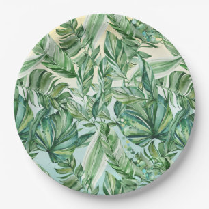 Tropical Leaves Ombre Paper Plates