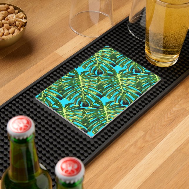Tropical Leaves on Blue Sky Bar Mat (Insitu (Bar 2))