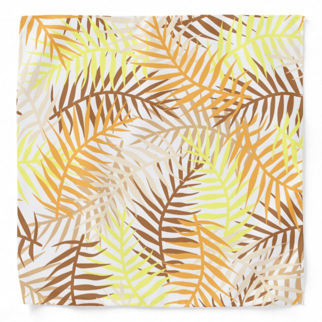 Tropical Leaves Palm Tree Fern Leaf Pattern Design Bandana (Front)