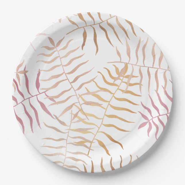 Tropical Leaves Paper Plates (Front)