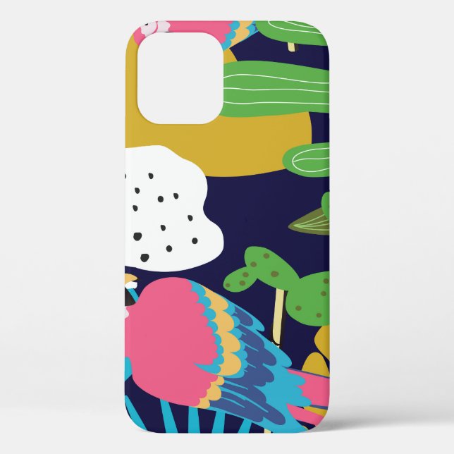 Tropical leaves, parrots: summer background. Case-Mate iPhone case (Back)