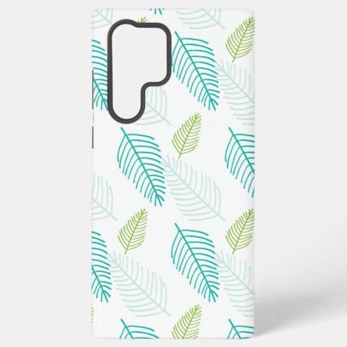 Tropical Leaves Pastel Green Color Patterns Samsung Galaxy S22 Ultra Case