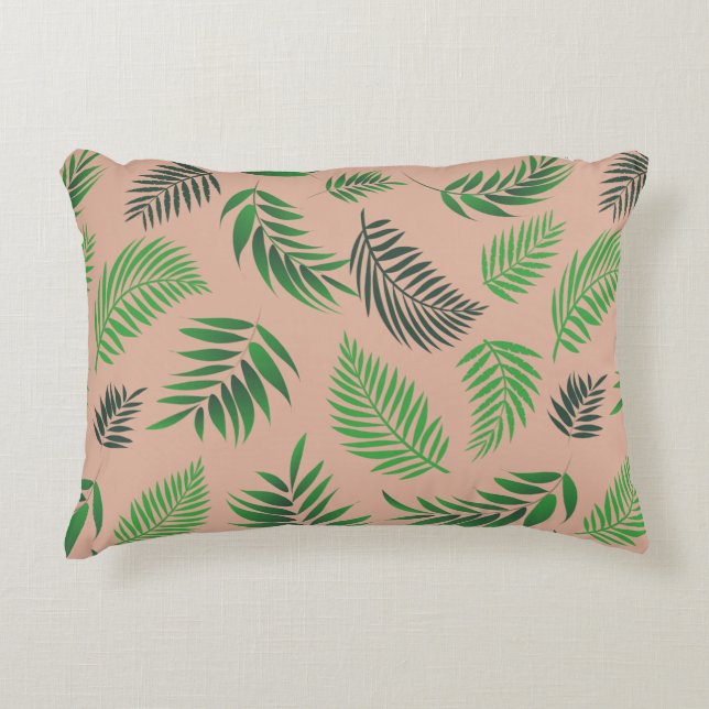 Tropical Leaves Pattern 10 Accent Pillow (Front)