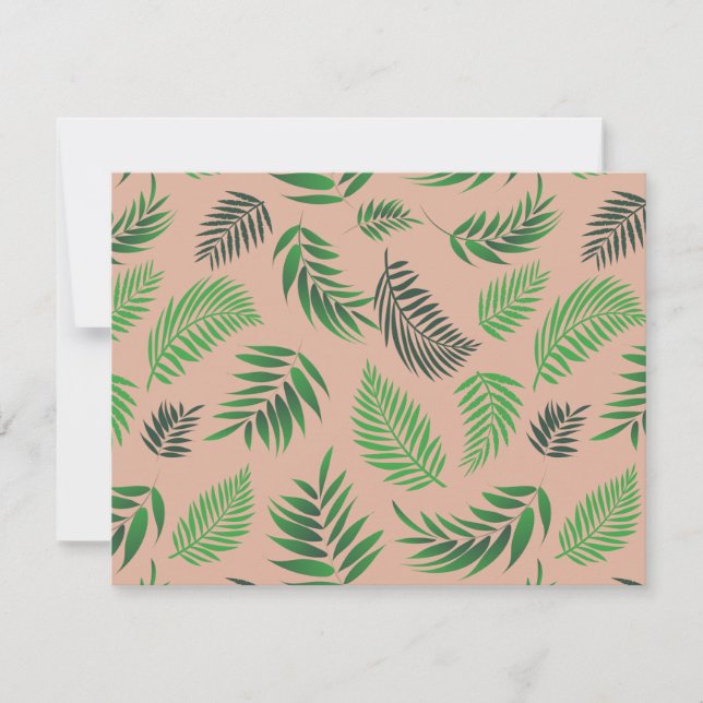 Tropical Leaves Pattern 10 Note Card (Front)