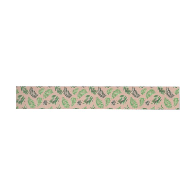 Tropical Leaves Pattern 10 Wrap Around Label (Individual)