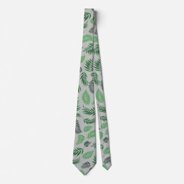 Tropical Leaves Pattern 11 Neck Tie (Front)