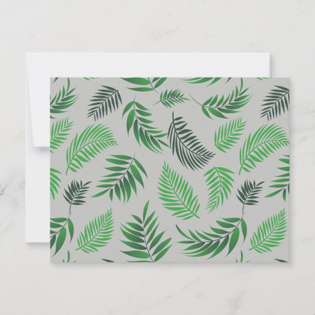 Tropical Leaves Pattern 11 Note Card (Front)
