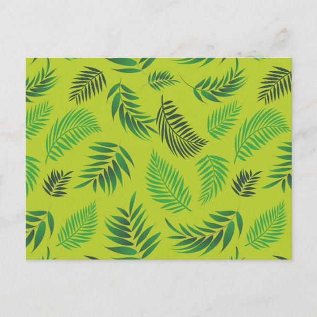 Tropical Leaves Pattern 12 Holiday Postcard (Front)