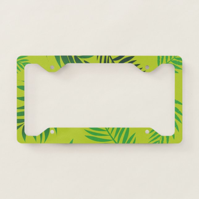 Tropical Leaves Pattern 12 License Plate Frame (Front)
