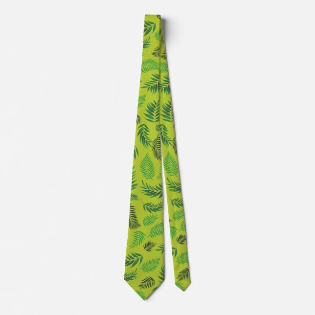 Tropical Leaves Pattern 12 Neck Tie (Front)