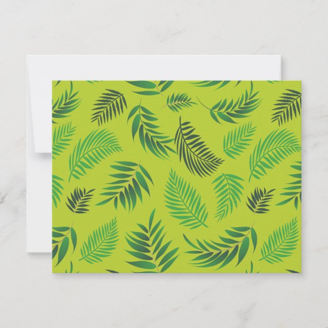 Tropical Leaves Pattern 12 Note Card (Front)