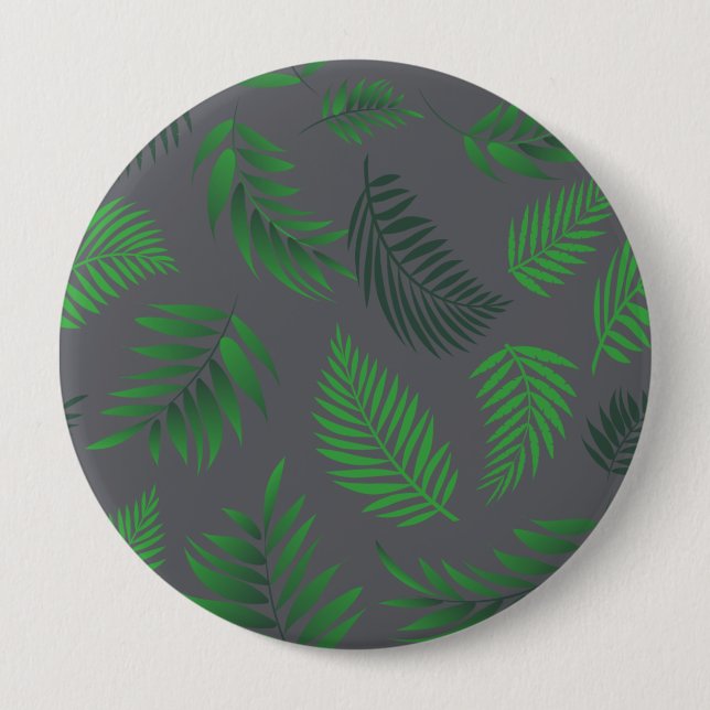 Tropical Leaves Pattern 13 Button (Front)